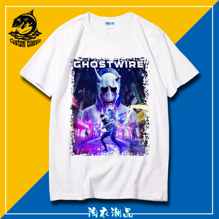 短袖幽灵线东京T恤数码喷印