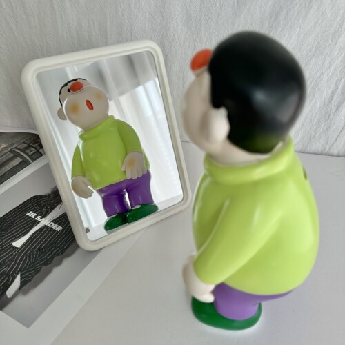 清清美多功能化妆镜长方形学生宿舍可悬挂便携办公室台式桌面镜子