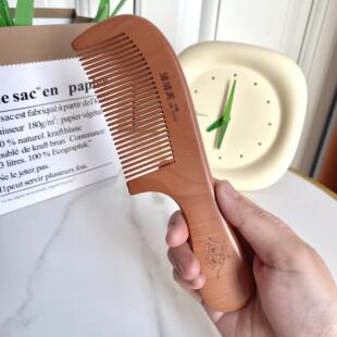 包邮清清美天然木梳子宽齿梳细齿梳木把梳圆头果木梳台式化妆镜子