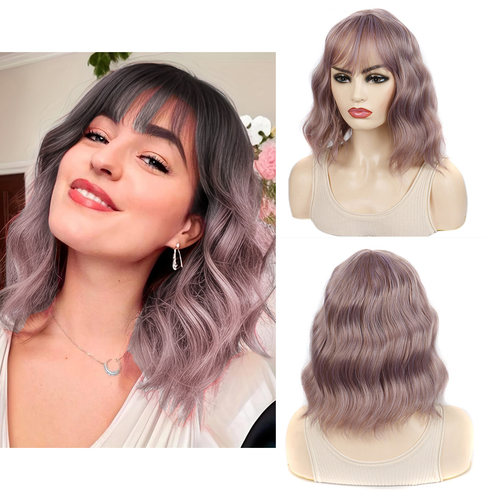 粉色假发网红风头套波波头Wigs