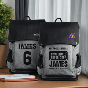 篮球背包训练包詹姆斯湖人队球迷纪念品学生上学运动双肩包书包