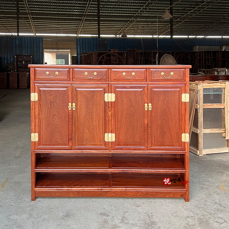 红木新中式刺猬紫檀大容量鞋柜