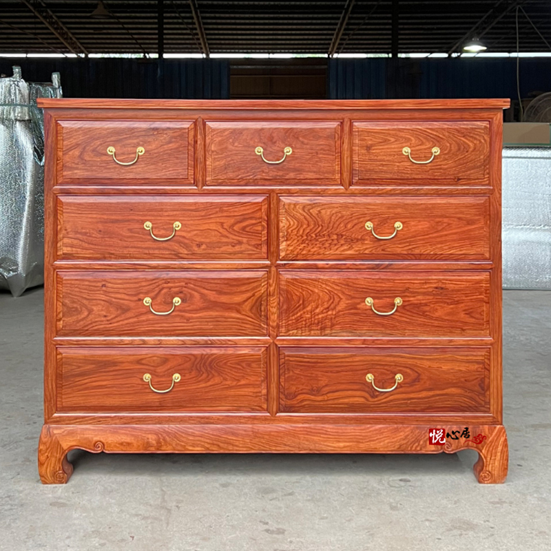 刺猬紫檀新中式九斗柜