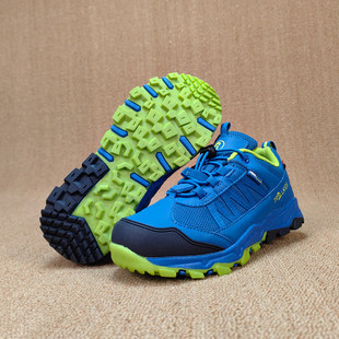 防滑登山鞋 欧洲户外防水外贸男童鞋 网布透气耐踢破护脚低帮徒步鞋