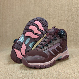 出口尾货冬款外贸亲子真羊毛靴冰面防滑男女大童旋转扣防水雪地靴