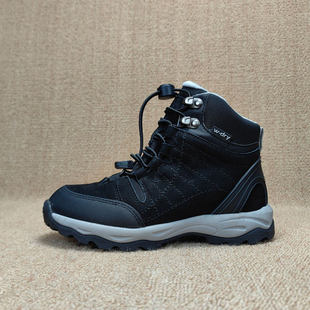 出口尾货外贸男童真皮耐踢破全防水中帮徒步鞋全地形防滑登山鞋软