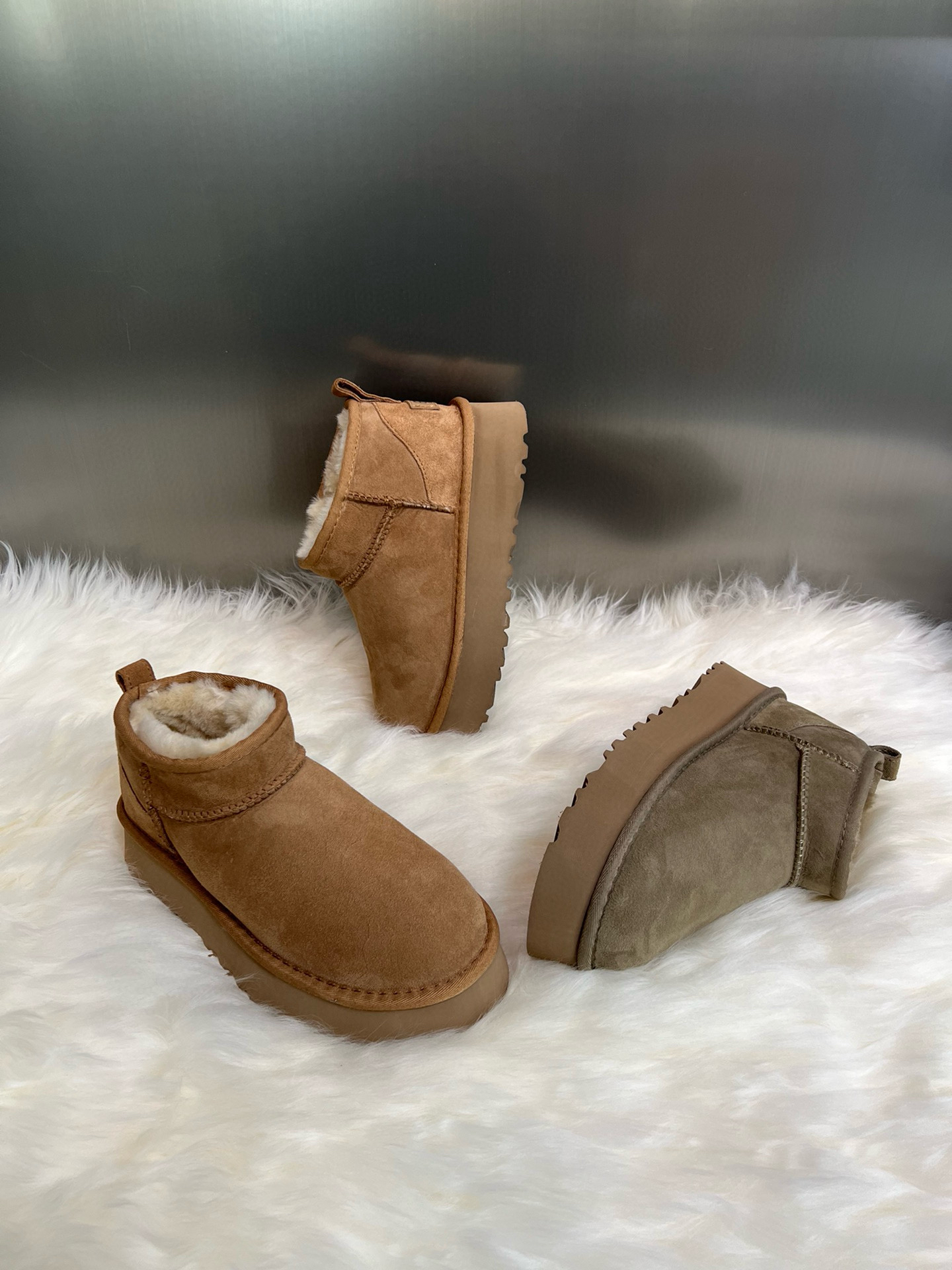 Auspecial 8058厚底防滑耐磨基础款雪地靴棉靴