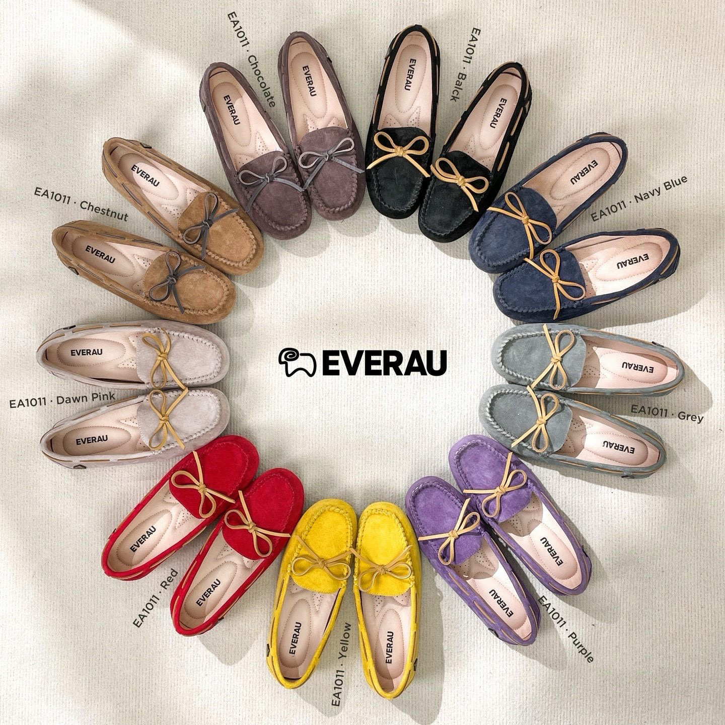 EVERAU澳洲新款平底休闲豆豆鞋真皮舒适女鞋EA1011