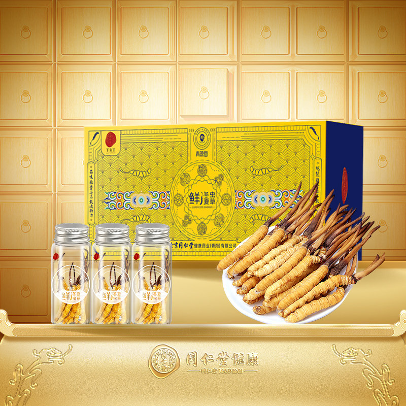 【正宗同仁堂品牌】北京同仁堂冬虫夏草1g/条青海新鲜虫草礼盒