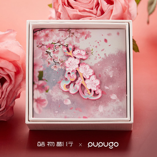 生日礼物 桃花胸针设计感小众国风粉色艺术精致别针原创徽章毕业季