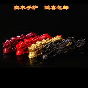 佛堂用品实木龙头手炉香炉佛事法会长柄手炉佛具香炉手柄龙头手炉