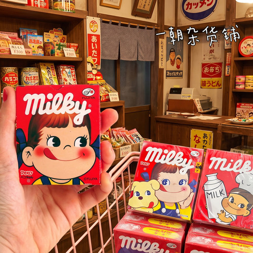 日本零食Fujiya 不二家牛奶妹milky牛奶糖 方盒包装随机发25g
