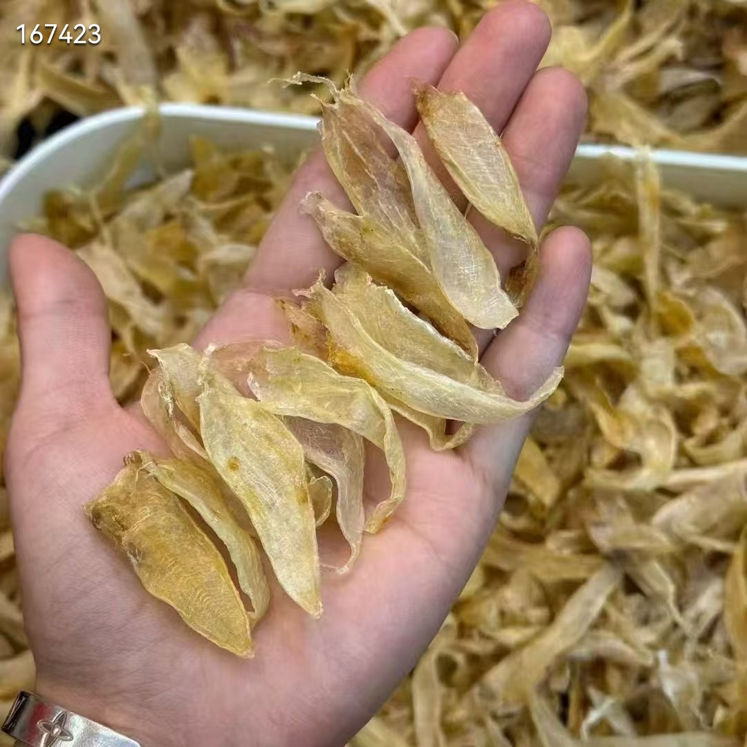 野生小白花正品鱼胶滋补品煲汤料花胶足干出胶好新鲜货500克装