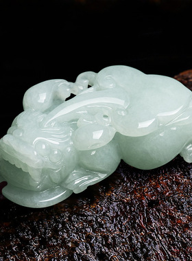 天然缅甸a货翡翠如意送礼吊坠