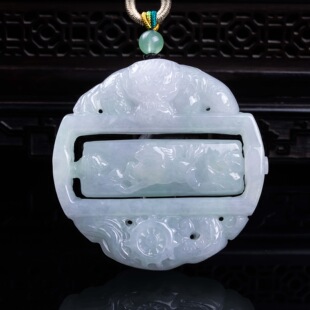 马年天然翡翠龙马精神挂件加厚精工高冰种龙马挂件玉吊坠玉佩首饰