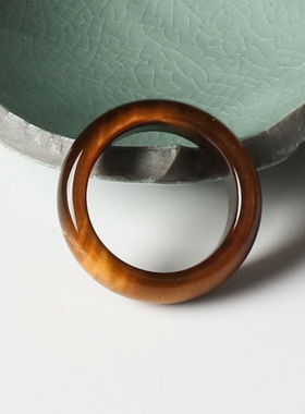 天然正品虎眼石戒指玉石扳指男女款指环时尚戒圈真玉高档情侣送礼