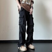宽松工装 阔腿潮流街头直筒休闲裤 裤 美式 男2026春季 新款 5XL加大码