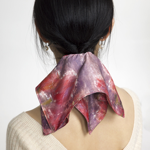 莫耦某《郁金香海》联名款方巾大肠发圈扎马尾发饰丸子头盘发头花