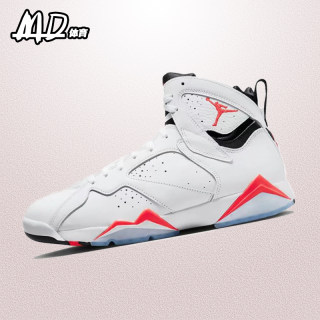 耐克NIKE Air Jordan 7 AJ7 白红色男子复古高帮篮球鞋CU9307-160