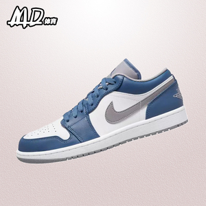 耐克NIKE Air Jordan 1 Low AJ1白蓝色男低帮休闲板鞋 553558-412