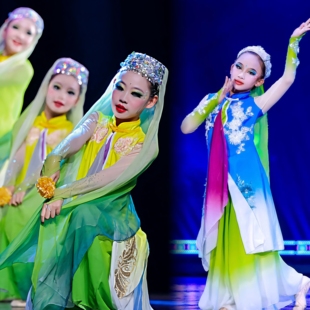 沙枣子花开十里香舞蹈服新款新疆回族儿童演出服花花儿表演服装女