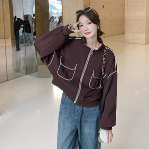 复古港风小个子棒球服夹克外套女宽松春秋立领百搭休闲短款上衣