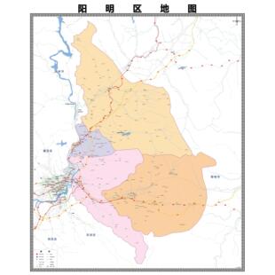 阳明区区域县市地图街道分布地区区域图办公室贴图挂图