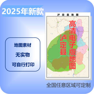 泸定县电子版地图素材制作定制商业城区县乡镇高清文件