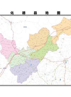化德县区域县市地图街道分布地区区域图办公室贴图挂图
