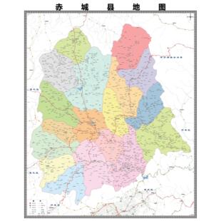 赤城县区域县市地图街道分布地区区域图办公室贴图挂图