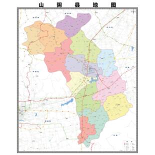 山阴县市区域县市地图街道分布地区区域图办公室贴图挂图