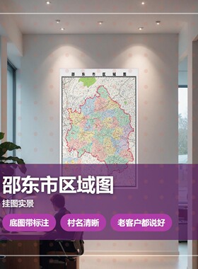 邵东市区域图 现代简约装饰画 办公室挂画 定制地图挂图