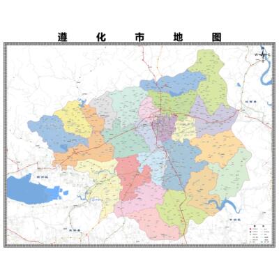 遵化市区域县市地图街道分布地区区域图办公室贴图挂图