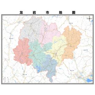 龙岩市市区域县市地图街道分布地区区域图办公室贴图挂图