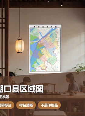 湖滨区区域图 现代简约装饰画 办公室挂画 定制地图挂图