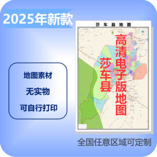 莎车县电子版地图素材制作定制商业城区县乡镇高清文件