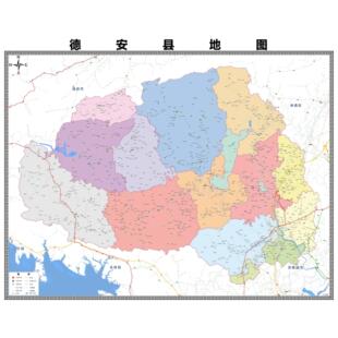 德安县区域县市地图街道分布地区区域图办公室贴图挂图