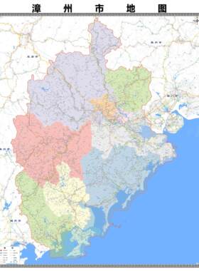 漳州市市区域县市地图街道分布地区区域图办公室贴图挂图