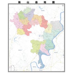 衡山县区市区域县市地图街道分布地区区域图办公室贴图挂图