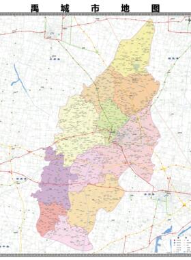 禹城市区市区域县市地图街道分布地区区域图办公室贴图挂图