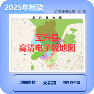 宝兴县电子版地图素材制作定制商业城区县乡镇高清文件