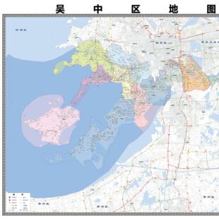 吴中区区域县市地图街道分布地区区域图办公室贴图挂图