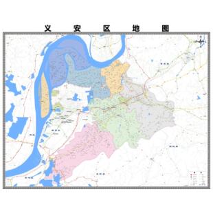 义安区市区域县市地图街道分布地区区域图办公室贴图挂图