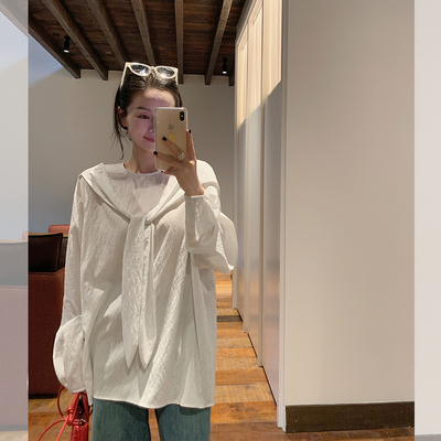 金苏一 披肩条纹衬衫女2026春秋韩版宽松显瘦小众设计长袖上衣潮