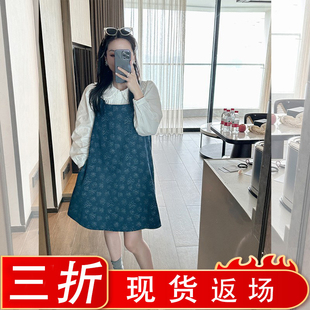 金苏一年中3折清仓 气质百搭小个子连衣裙 花朵牛仔背心裙春秋韩版