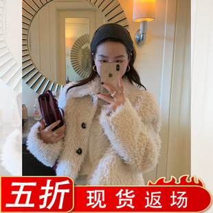 金苏一 卷卷毛皮毛一体棉衣女2025冬季韩版宽松加厚人造毛外套潮