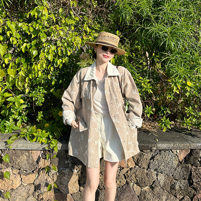 小马灯芯绒拼接工装外套