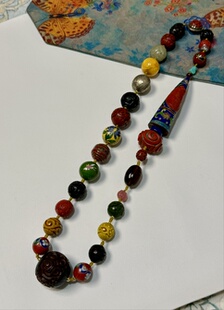 多宝项链 民国老银等老珠子豪华版 馆藏级别老景泰蓝 清代雕漆