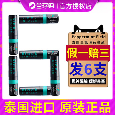 泰国peppermint field 黑色鼻通6支 八仙筒鼻筒超强酷爽提神醒脑