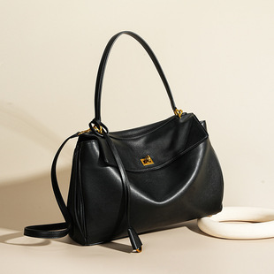 鹿森|新款通勤风rodeobag斜挎牛皮托特包女包大容量高级感腋下包